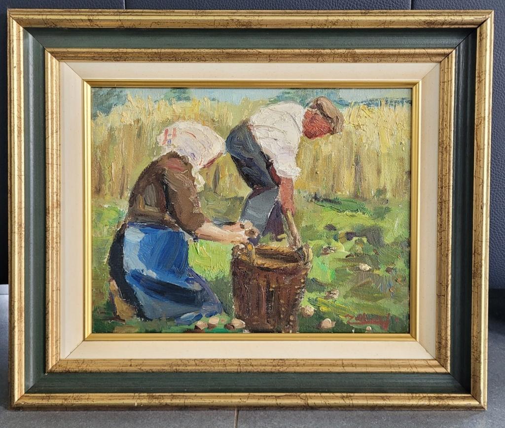 Joseph TILLEUX, aardappelrooiers, Antiek en Kunst, Ophalen of Verzenden
