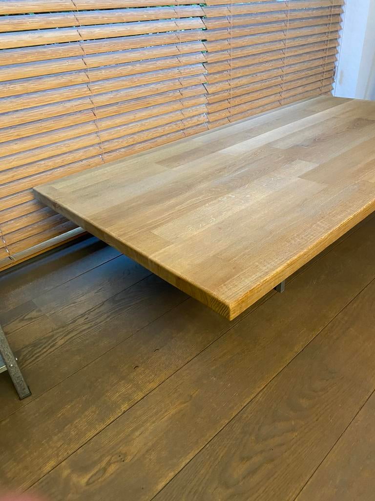 Massiek eiken houten tafel of bureau blad, Ophalen, Eikenhout, 50 tot 100 cm, Zo goed als nieuw