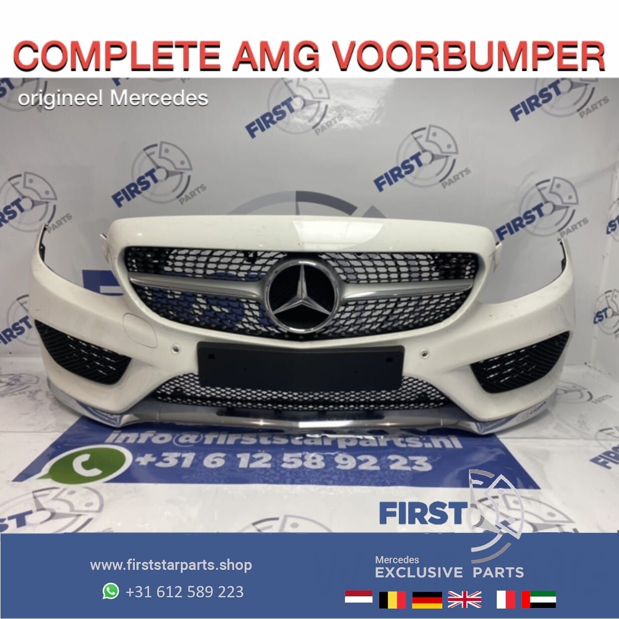 W205 C43 AMG Voorbumper COMPLEET Mercedes C Klasse 43 bumper, Utilisé, -, Avant, -