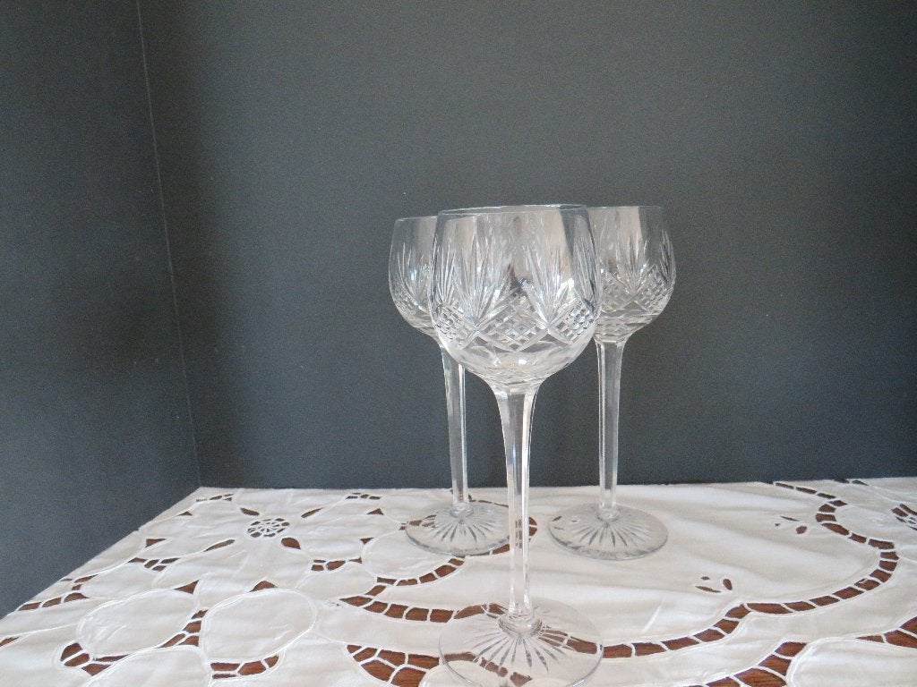 3 verres sur pied Val St Lambert, Enlèvement ou Envoi