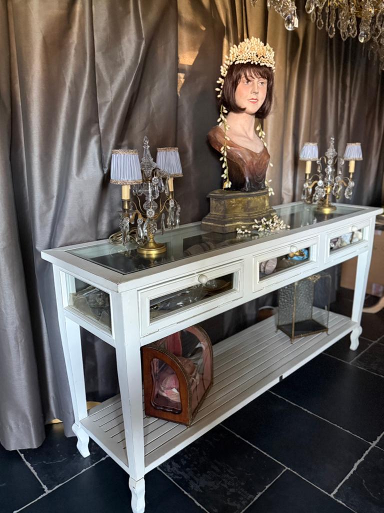 Table d'appoint campagnarde Riviera Maison, Enlèvement, Comme neuf, Verre