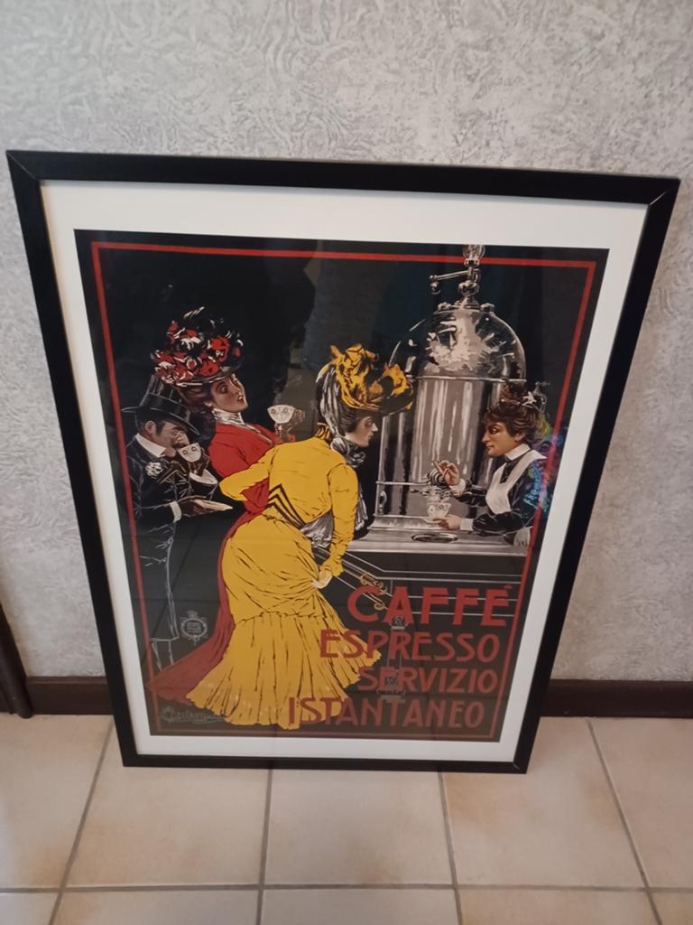 Ingelijste Vintage poster van Italiaanse reclame circa 1900, Ophalen, Reclame