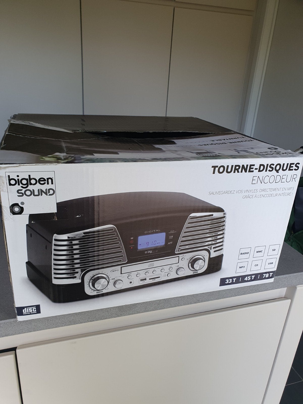 Bigben TD79NM Platenspeler met radio en cd-speler, Audio, Tv en Foto, Radio's, Radio, Ophalen