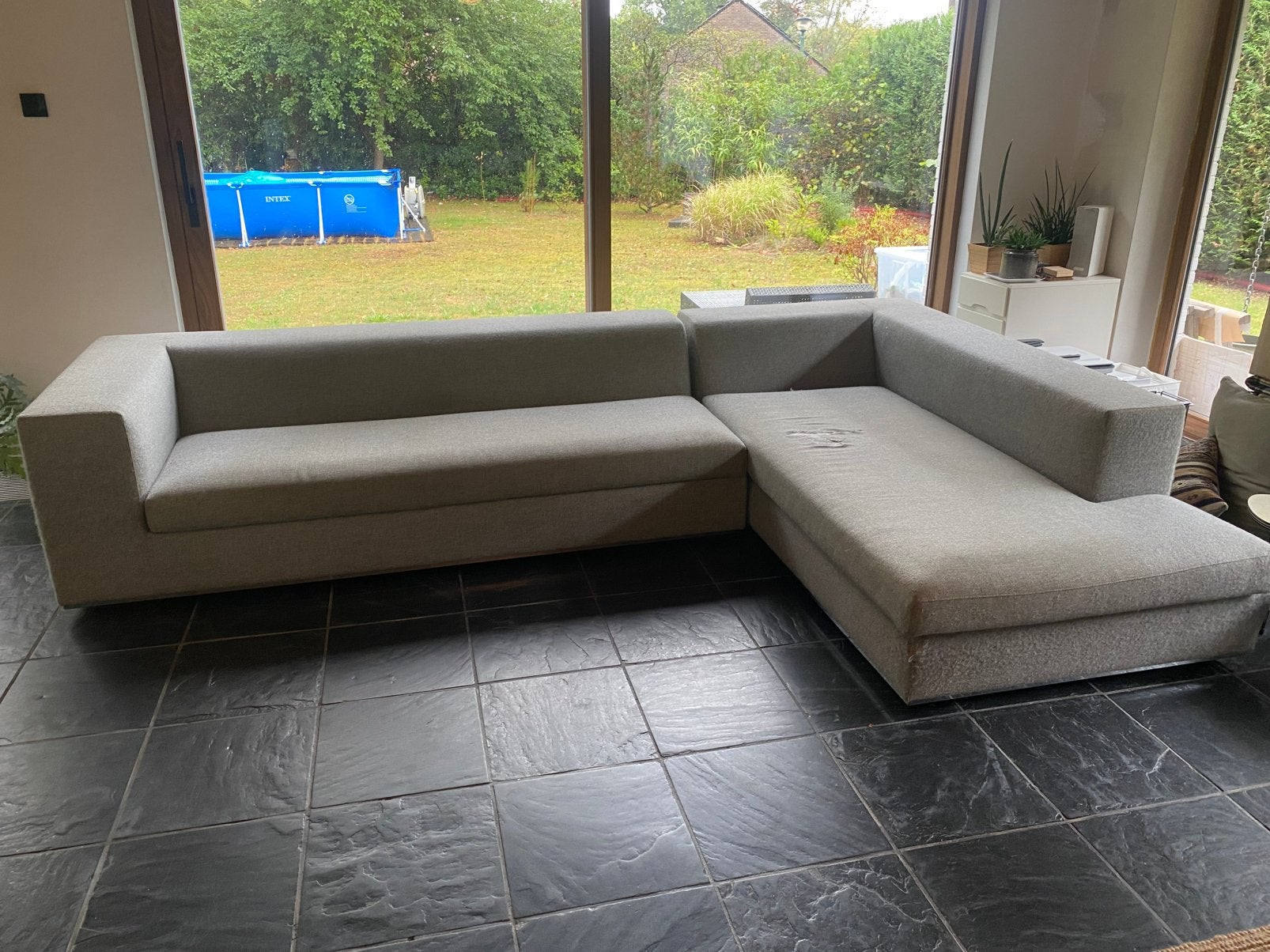 Gratis sofa hoekbank, Ophalen, Gebruikt, Stof