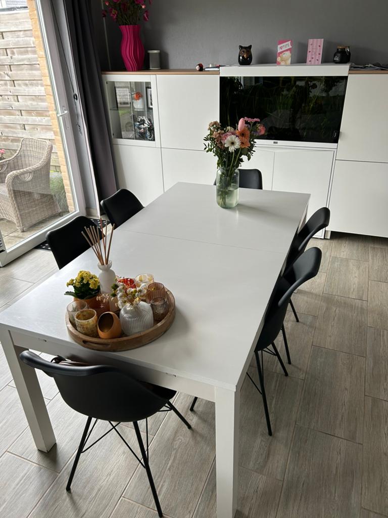 Uitschuifbare eettafel, Huis en Inrichting, Ophalen, 200 cm of meer, 50 tot 100 cm, Zo goed als nieuw