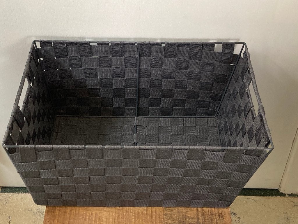 Gevlochten opbergmand (antraciet) – 45 x 30 x 20 cm, Overige materialen, Gebruikt, Gevlochten, Mand