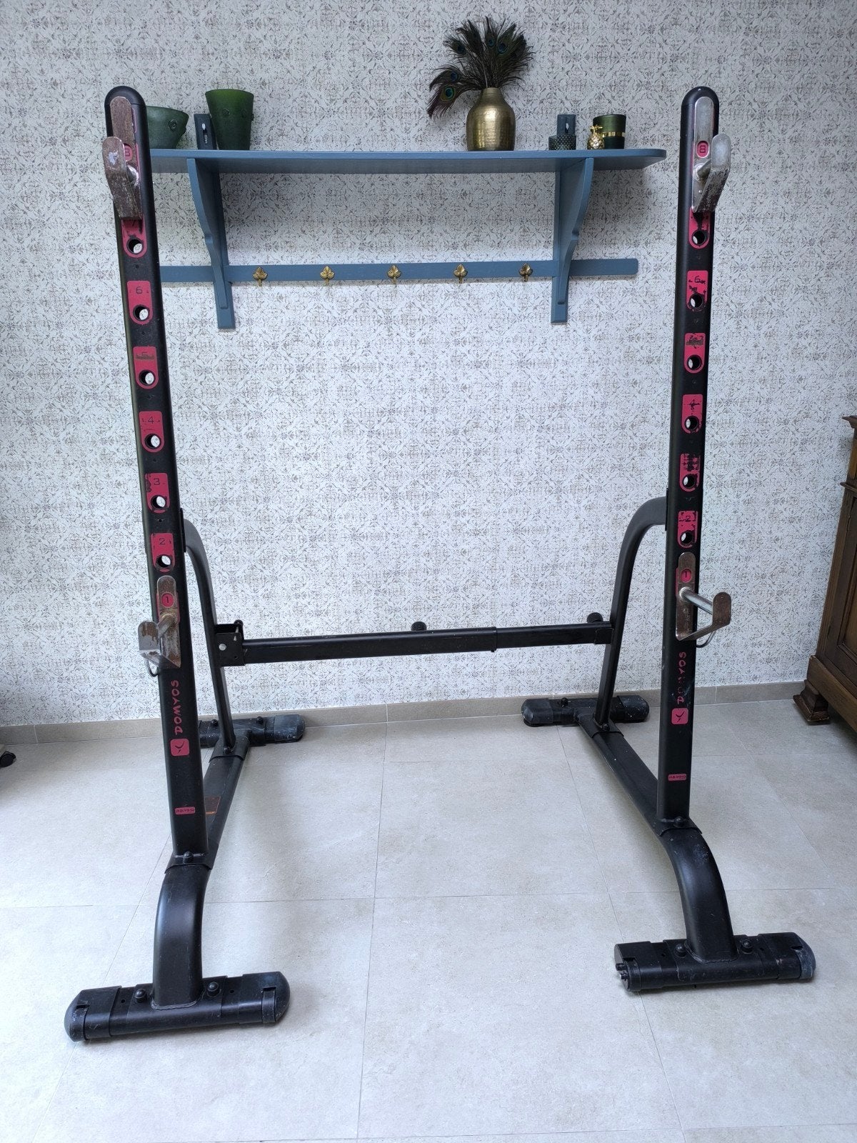 Domyos RBR910 Squat rack + Bench press. (Gebruikte staat)., Ophalen, Gebruikt, Benen