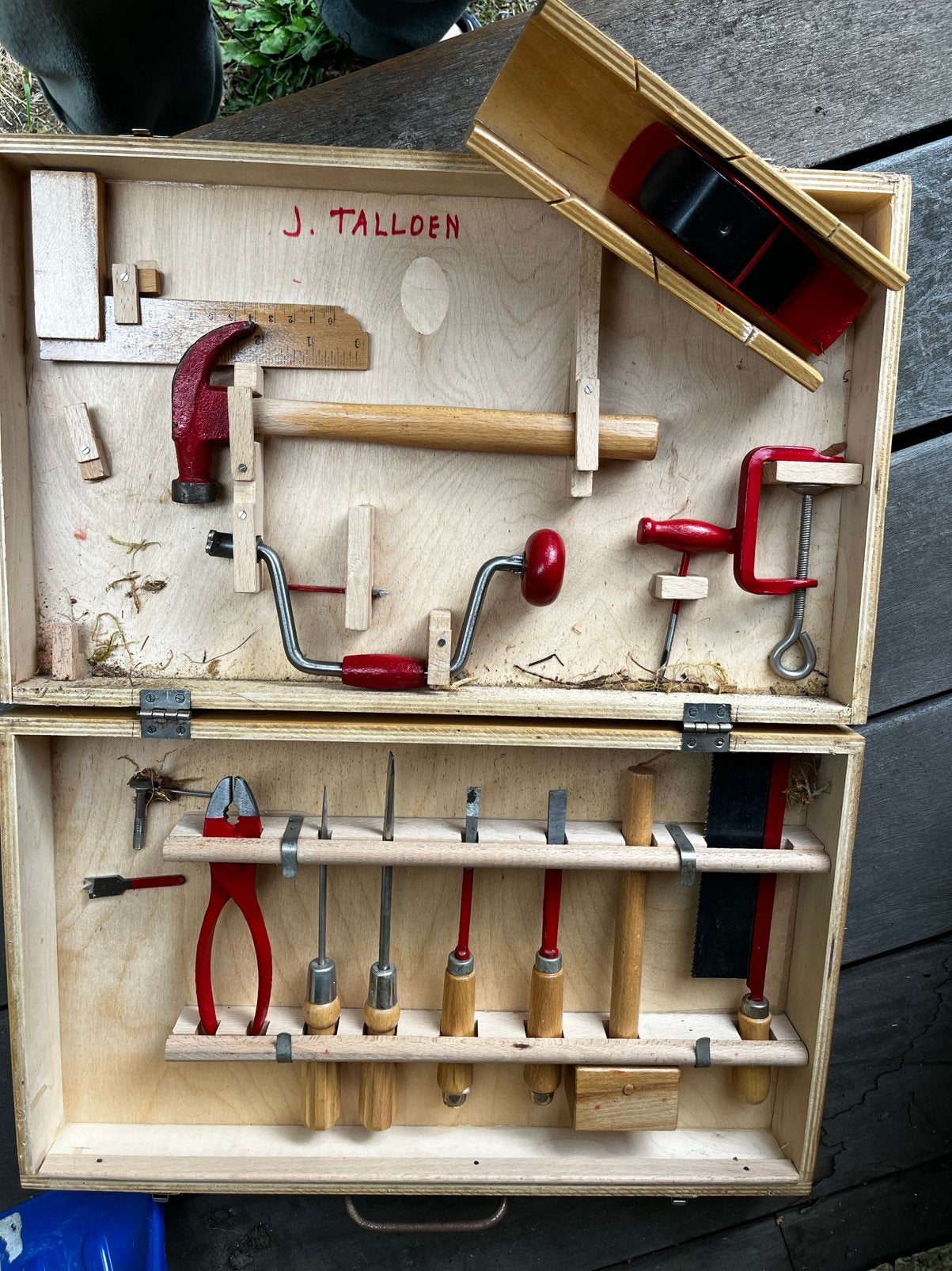 Vintage jaren’70 speelgoed timmermanskist, Antiek en Kunst, Ophalen