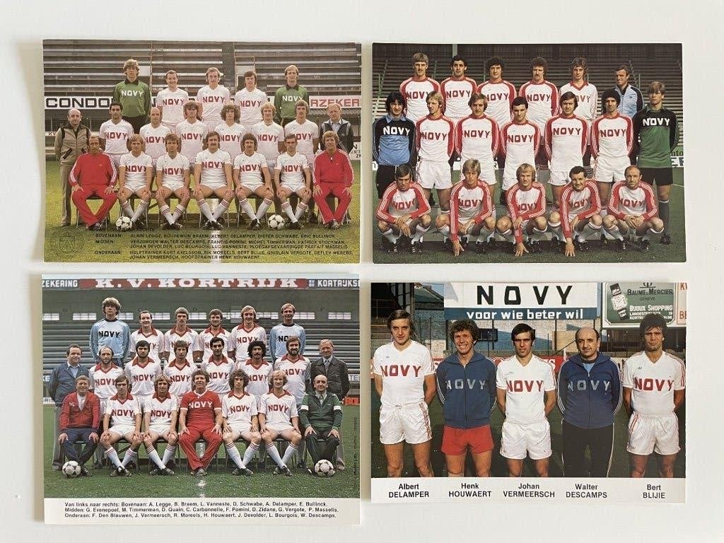 Lot van 4 oude spelerskaarten van KV Kortrijk (jaren 70), Ophalen of Verzenden, Zo goed als nieuw, Spelerskaart