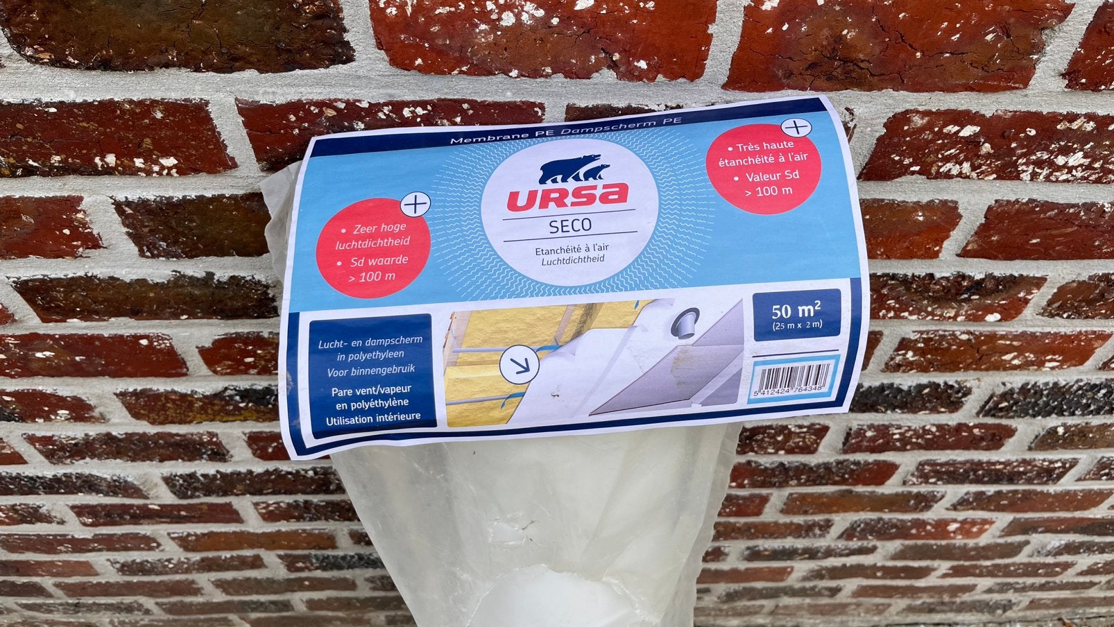 Pare-vapeur URSA SECO 50 m² neuf – rouleau complet, Bricolage & Construction, Enlèvement, Comme neuf, Isolation des murs