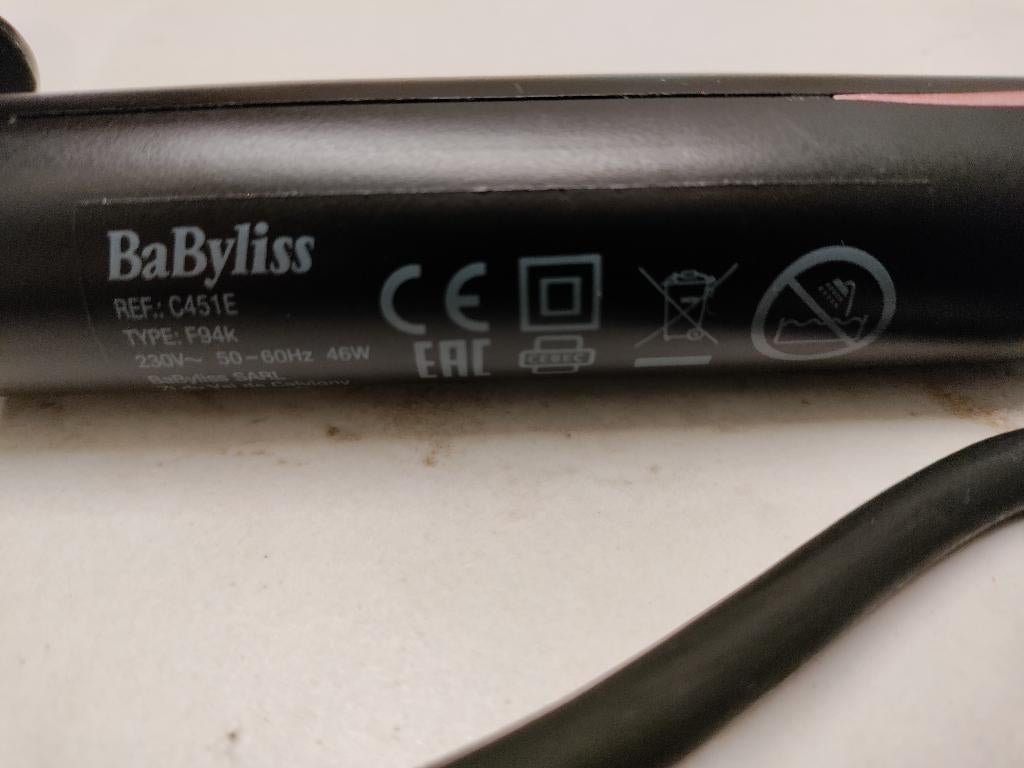 Babyliss krultang 25 mm REF C451E zwart/roze, Enlèvement, Utilisé, Fer à friser ou Lisseur