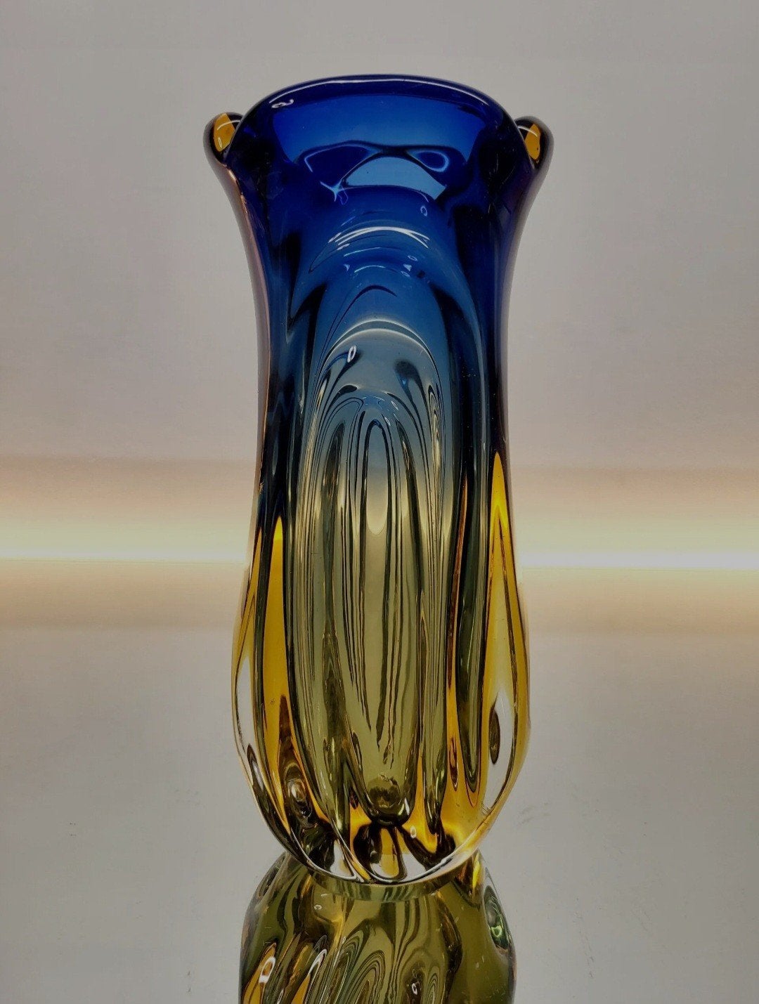 Murano meerkleurige glazen vaas, Somserso-techniek, Italy, j, Ophalen of Verzenden