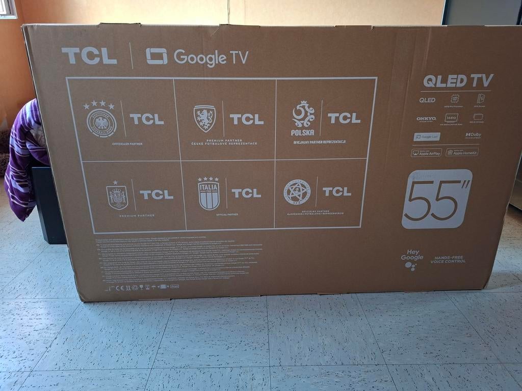 Nieuw in doos tcl 55t8cxc 55 inch 4k qled, Enlèvement ou Envoi, Bluetooth