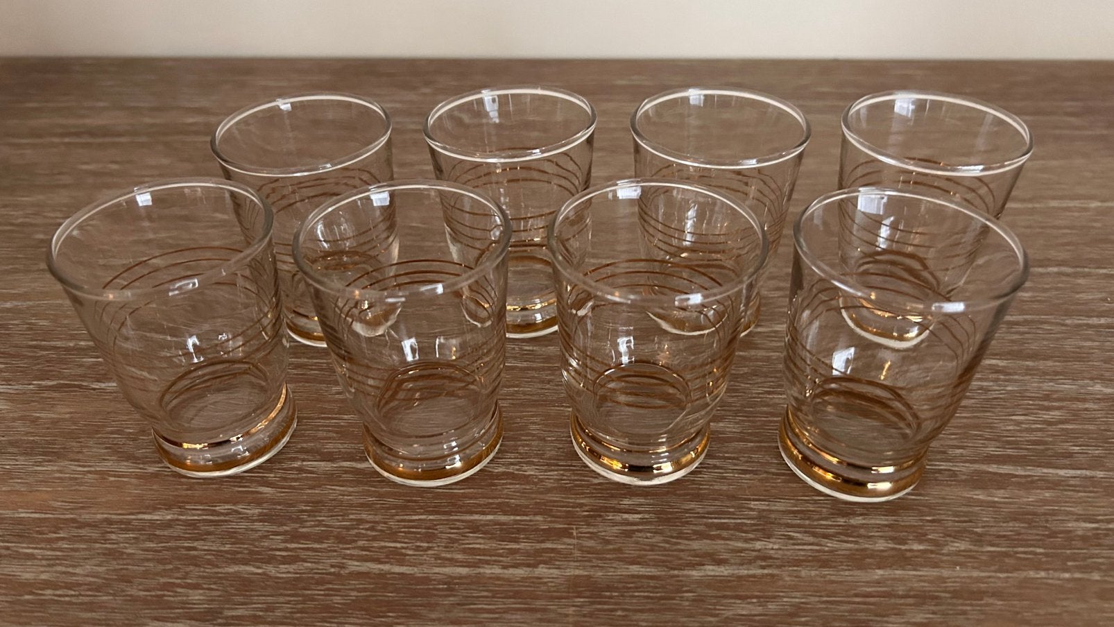 Vintage likeur-/borrelglaasjes – set van 8 stuks, Antiek en Kunst, Ophalen of Verzenden