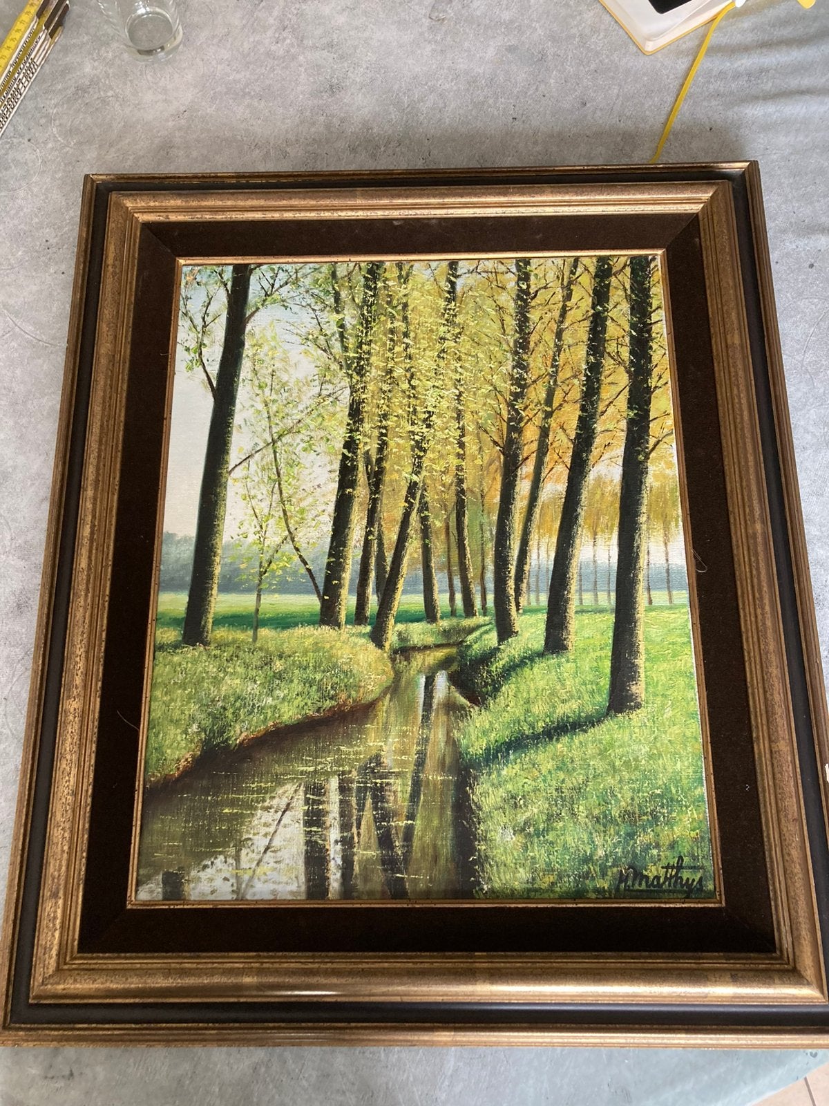 Sfeervol olieverfschilderij "Beek te Neigem" – H. Matthys, Ophalen