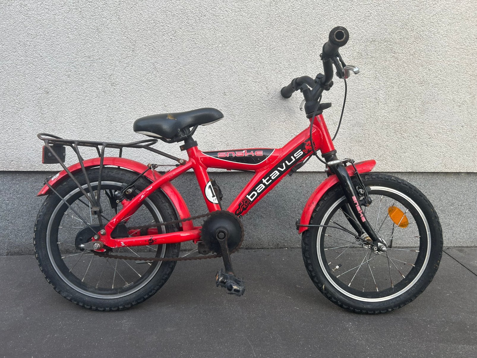 Kinderfiets 16” Batavus, Fietsen en Brommers, Ophalen, Gebruikt, Velgrem, 16 tot 20 inch