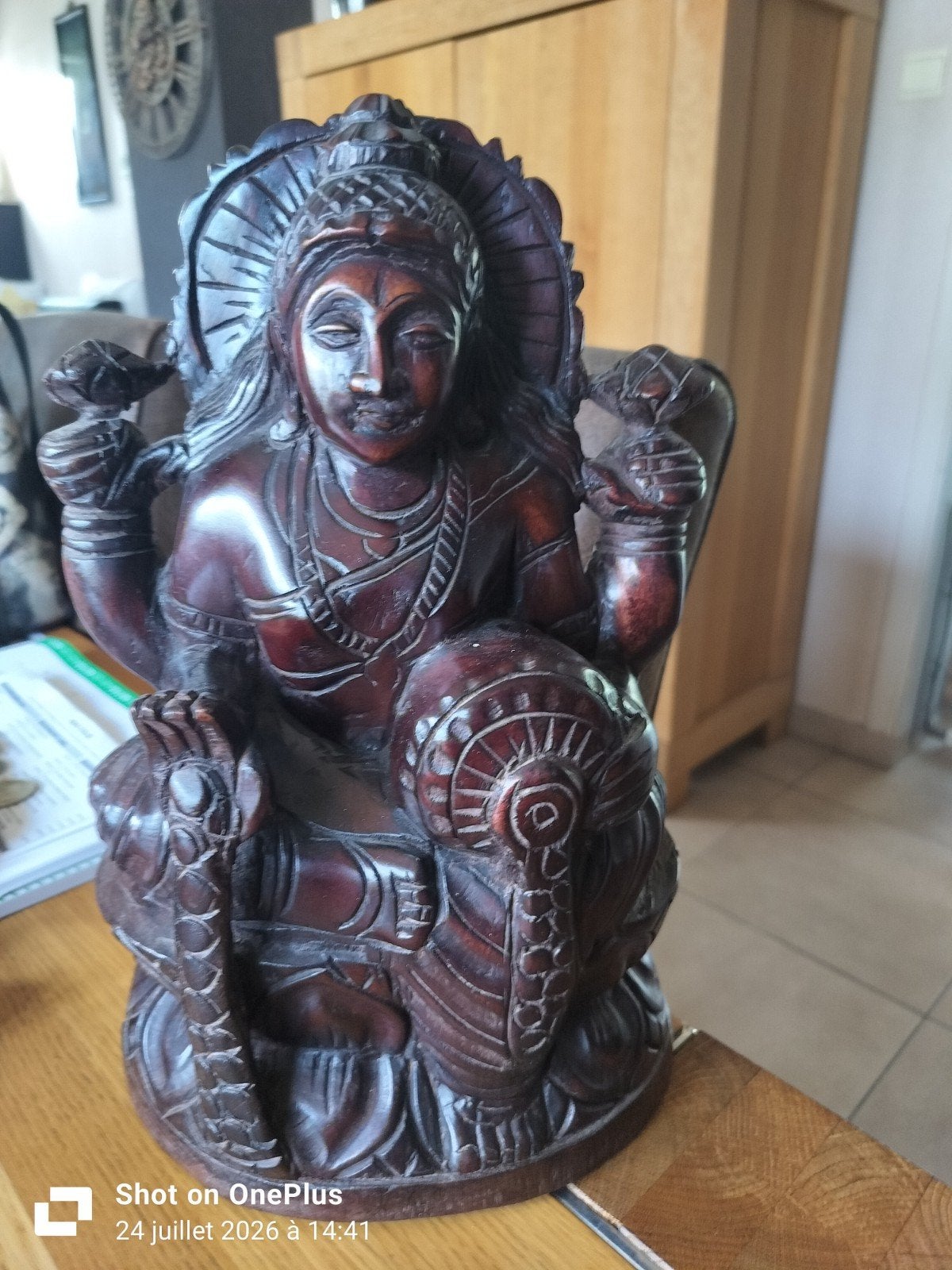 bouddha en bois, Maison & Meubles, Enlèvement, Bois