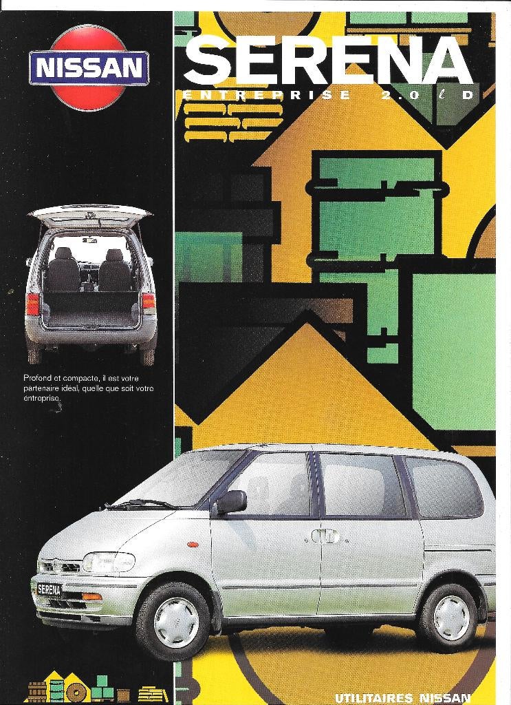 NISSAN SERENA ENTREPRISE  1995, Boeken, Auto's | Folders en Tijdschriften, Ophalen of Verzenden, Zo goed als nieuw, Nissan