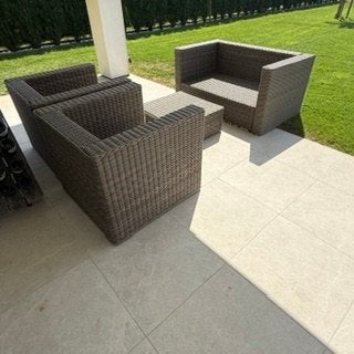 Rotan loungeset: zetels + tafeltje, Ophalen, 5 zitplaatsen, Gebruikt, Rotan