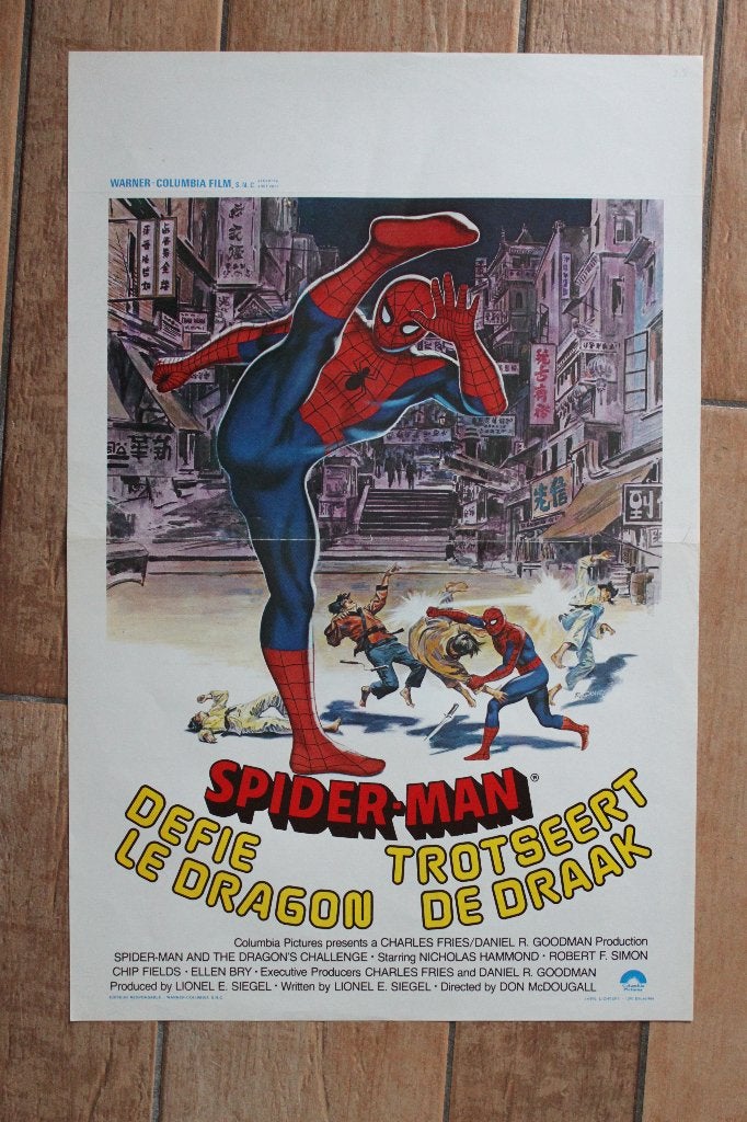 filmaffiche Spiderman and the Dragon's Challenge filmposter, Collections, Posters & Affiches, Enlèvement ou Envoi, Rectangulaire vertical