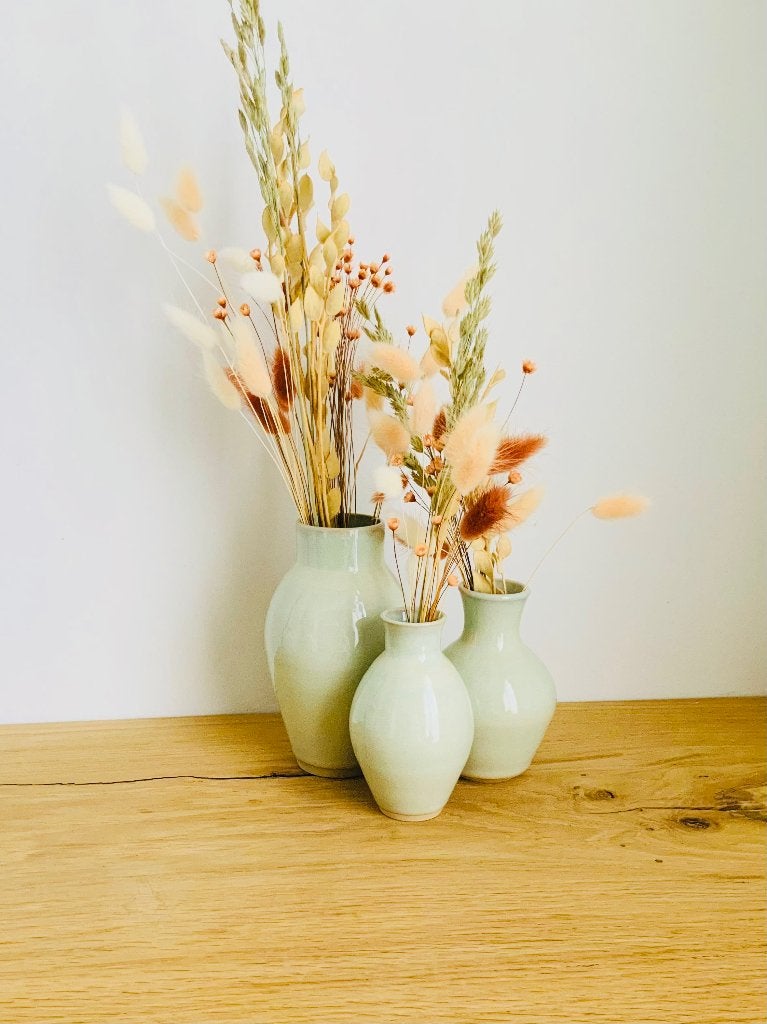 Prachtige vazen in keramiek met droogbloemen, Ophalen, Nieuw, Geschikt voor droogbloemen, Steen/keramiek