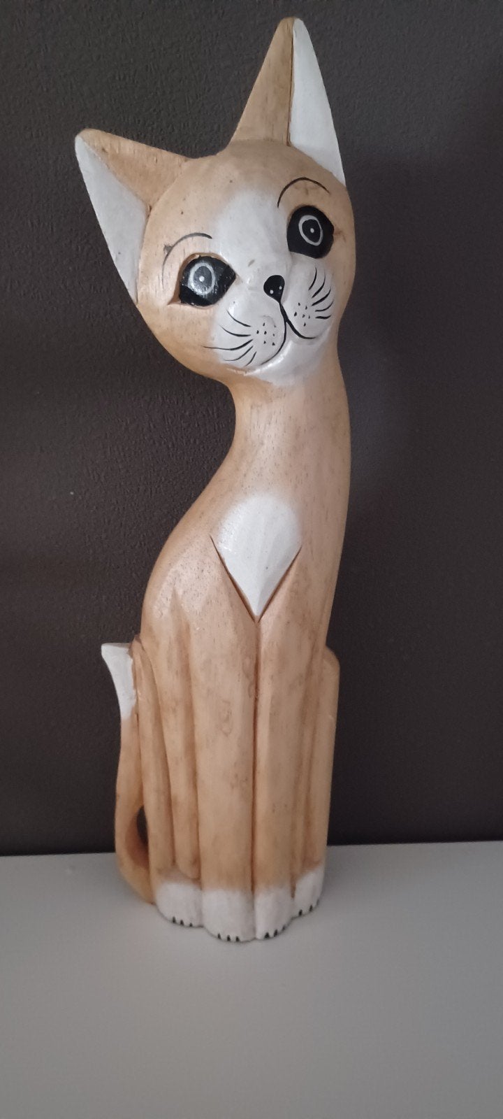 houten kat 40cm., Antiek en Kunst, Ophalen of Verzenden, Beeld