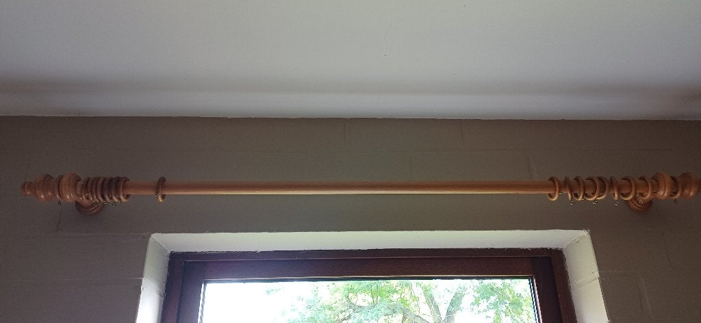 4 Gordijnroeden, Ophalen, Gebruikt, Met ringen, Hout