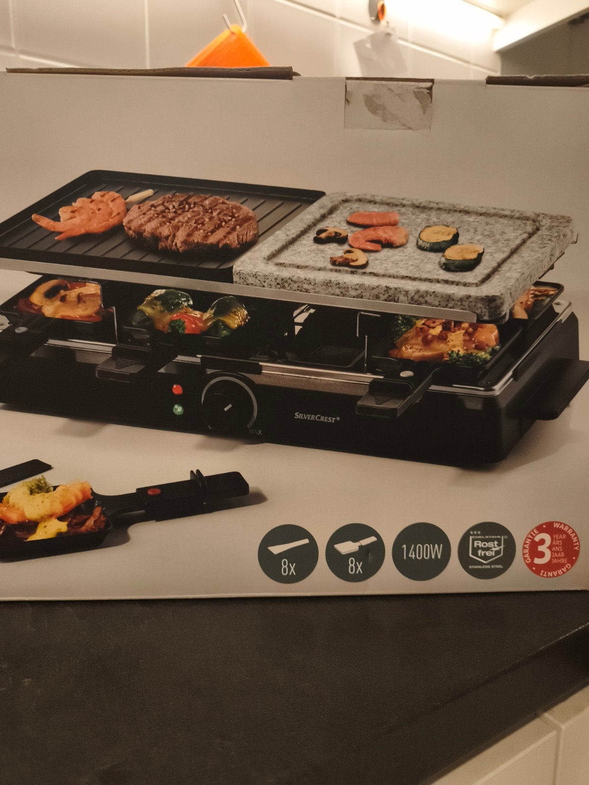 Raclette/Stone grill toestel, Ophalen