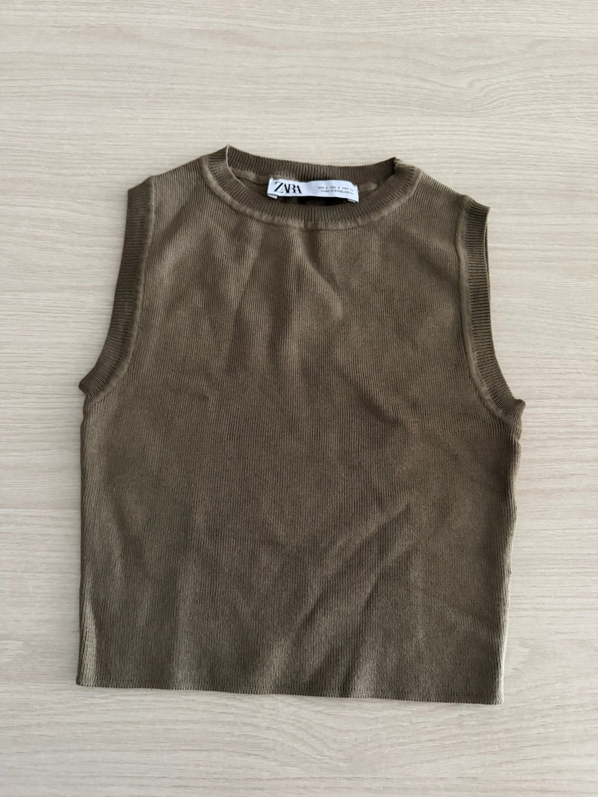 Khaki crop top zara, Ophalen of Verzenden, Zo goed als nieuw, Groen, Maat 36 (S)
