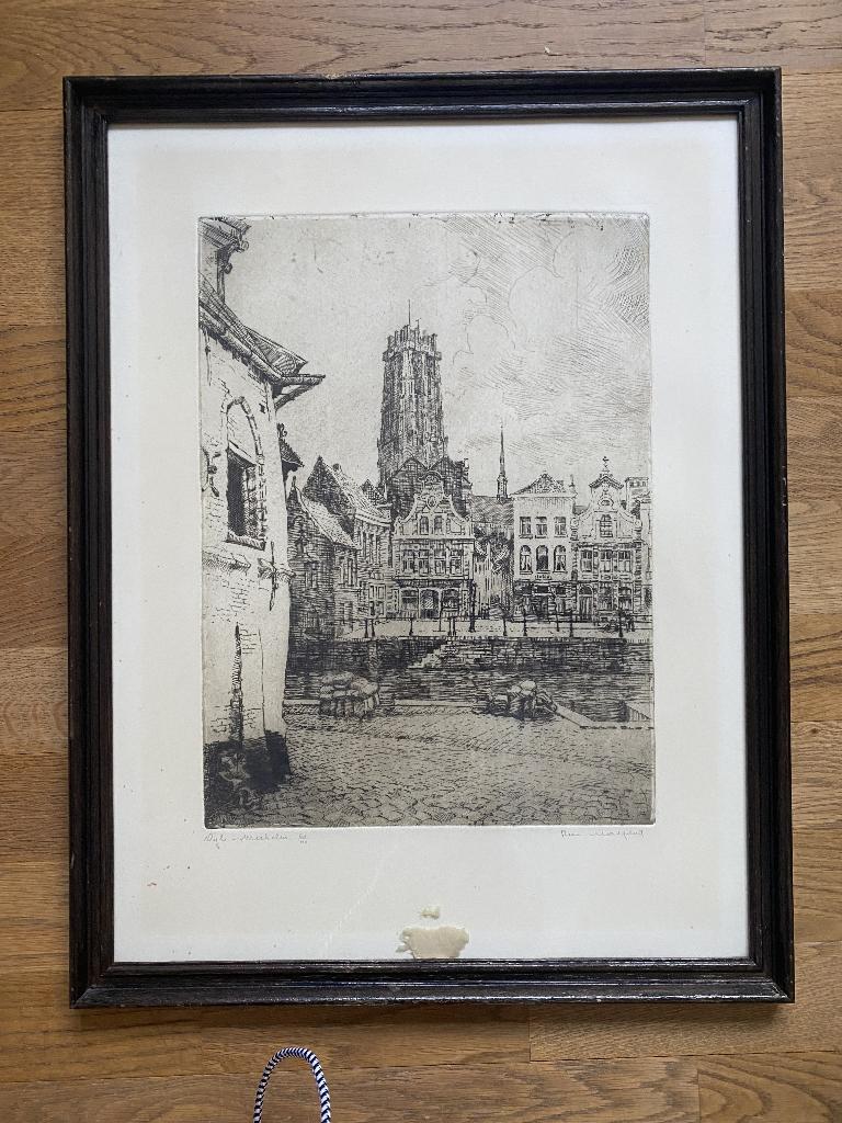 Gravure originale « Dyle – Mechelen », Antiquités & Art, Art | Eaux-fortes & Gravures, Eau-forte, Enlèvement