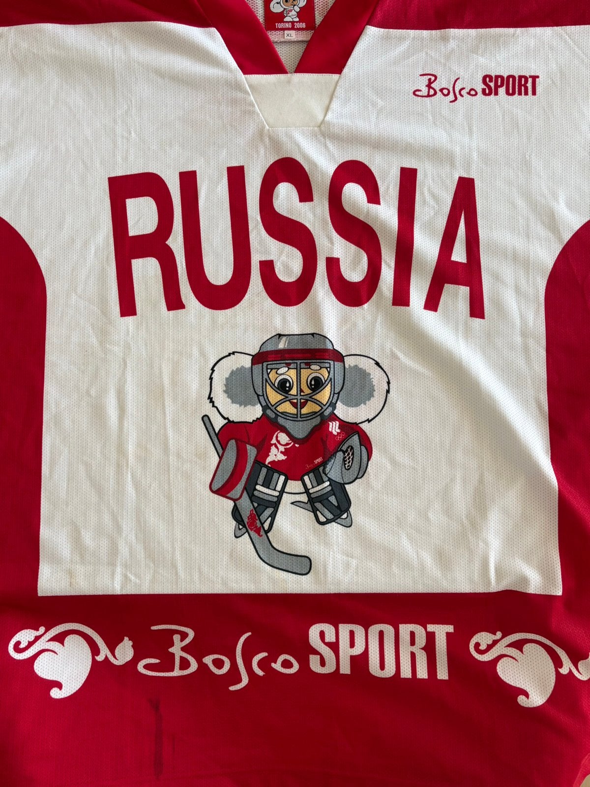 Maillot de hockey olympique russe rare 2006 Cheburashka - XL, Collections, Enlèvement ou Envoi, Comme neuf, Maillot