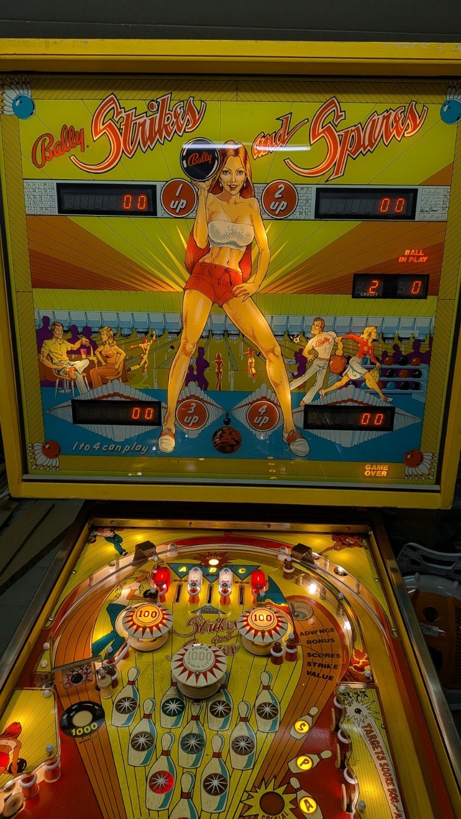 Flipper Bally Strikes and Spares – Révisé, LED, Nouvelle MPU, Collections, Bally, Flipper (jeu), Enlèvement, Utilisé