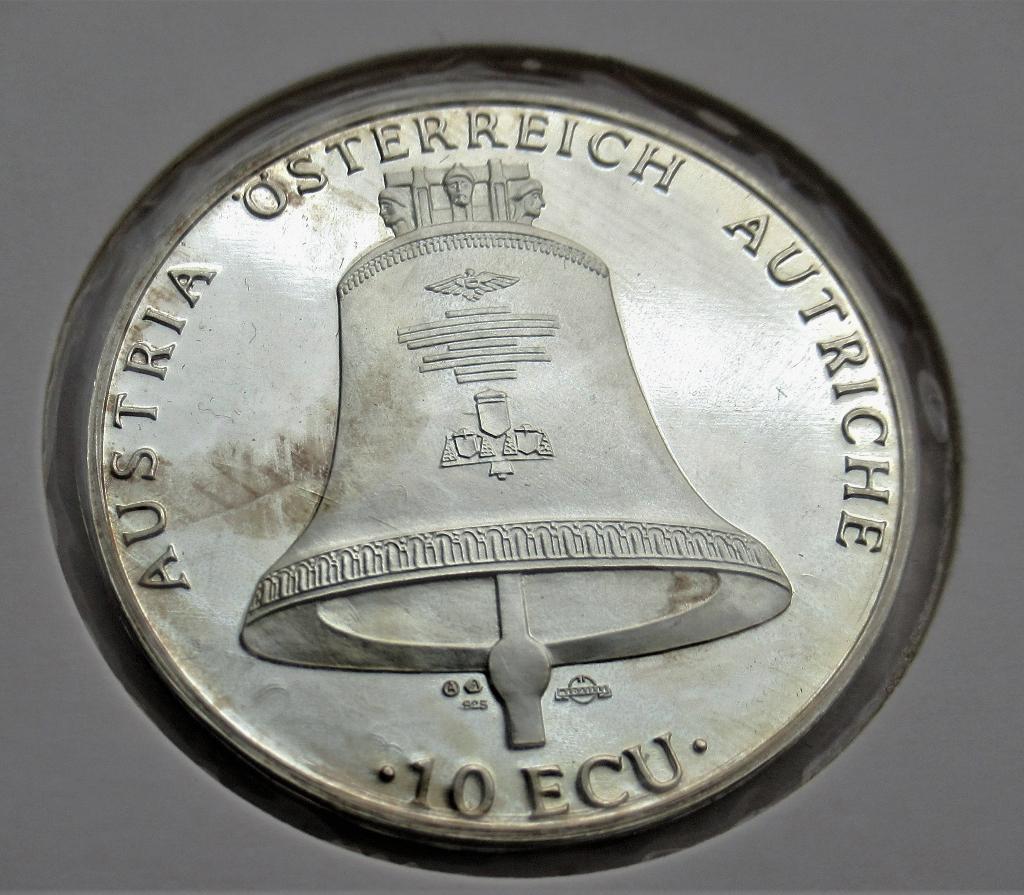 Oostenrijk 10 ecu 1994 weihnachten in frieden, Envoi, Autriche, Argent