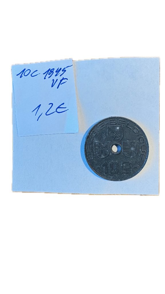 LEOPOLD III: 10c 1945VF, Postzegels en Munten, Ophalen of Verzenden