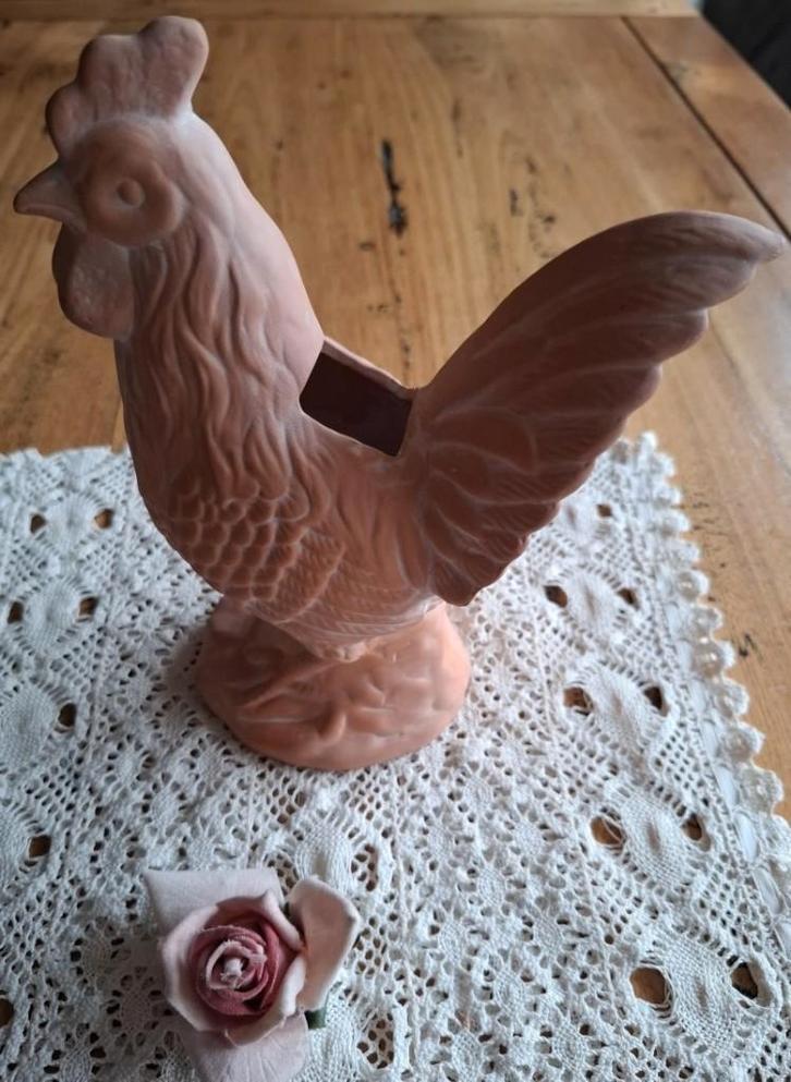 Terra cotta haan met opening voor takjes,PASEN, Diversen, -, -, Ophalen of Verzenden, Zo goed als nieuw