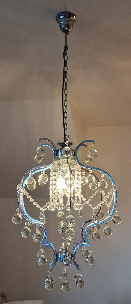 Lustre en parfait état., Maison & Meubles, Lampes | Lustres, Comme neuf, Verre, Métal, Enlèvement
