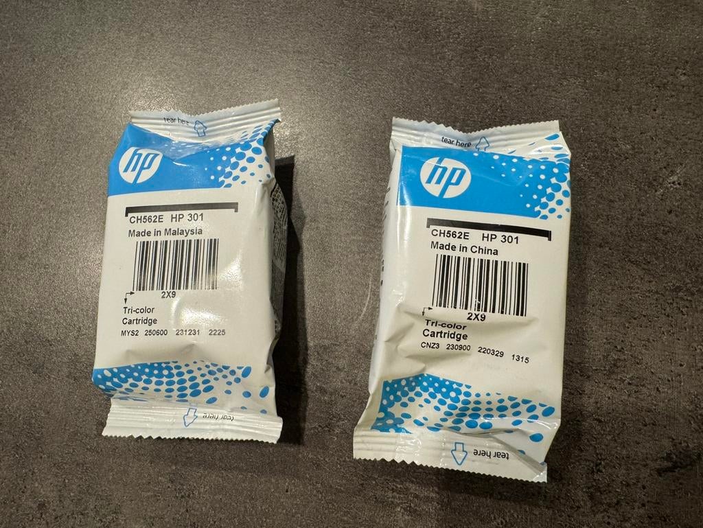 2 HP CH562E HP 301 Tri-color Cartridges, Computers en Software, Ophalen of Verzenden, Nieuw, Cartridge
