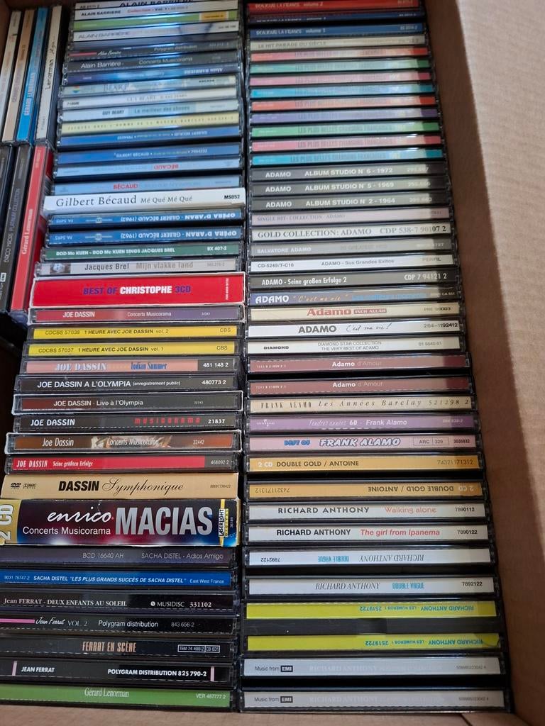 Lot de 85 CD français : Adamo, Becaud, Brel, Joe Dassin, Enlèvement ou Envoi, Comme neuf