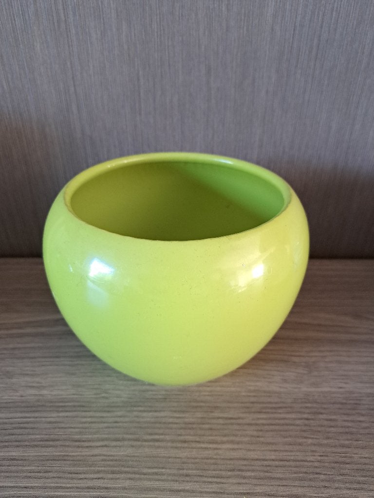 Lichtgroene bloempot, Tuin en Terras, Bloempotten, Rond, Ophalen of Verzenden, Zo goed als nieuw, Minder dan 40 cm