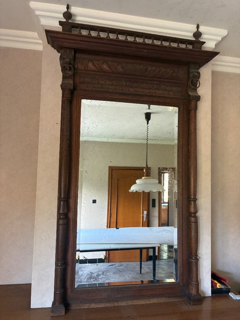 Vintage wandspiegel, Antiek en Kunst, Ophalen, Rechthoekig, 50 tot 100 cm, 150 tot 200 cm