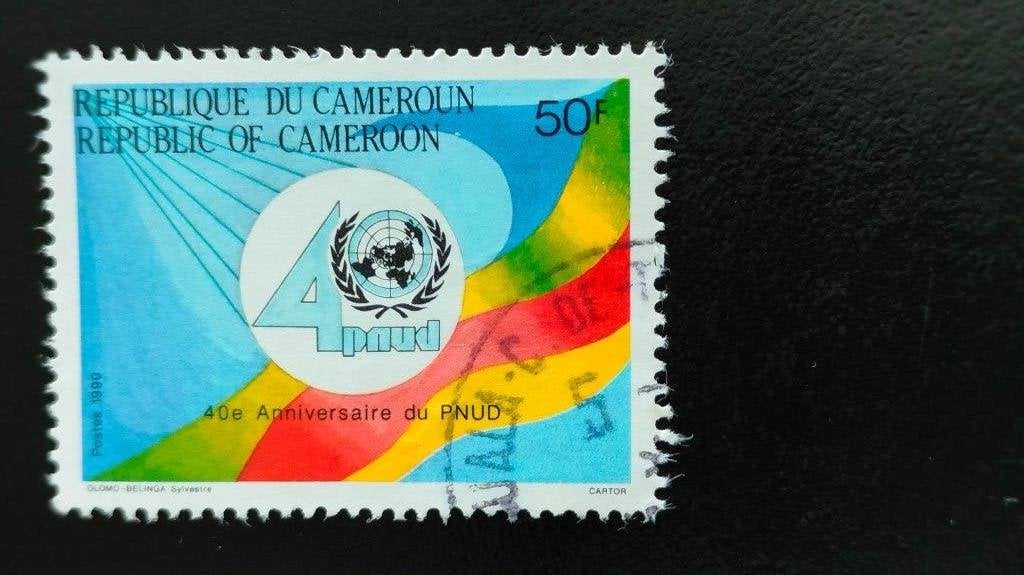 Kameroen 1990 - 40 jaar Ontwikkelingsprogramma VN, vlag, Verzenden, Overige landen, Gestempeld