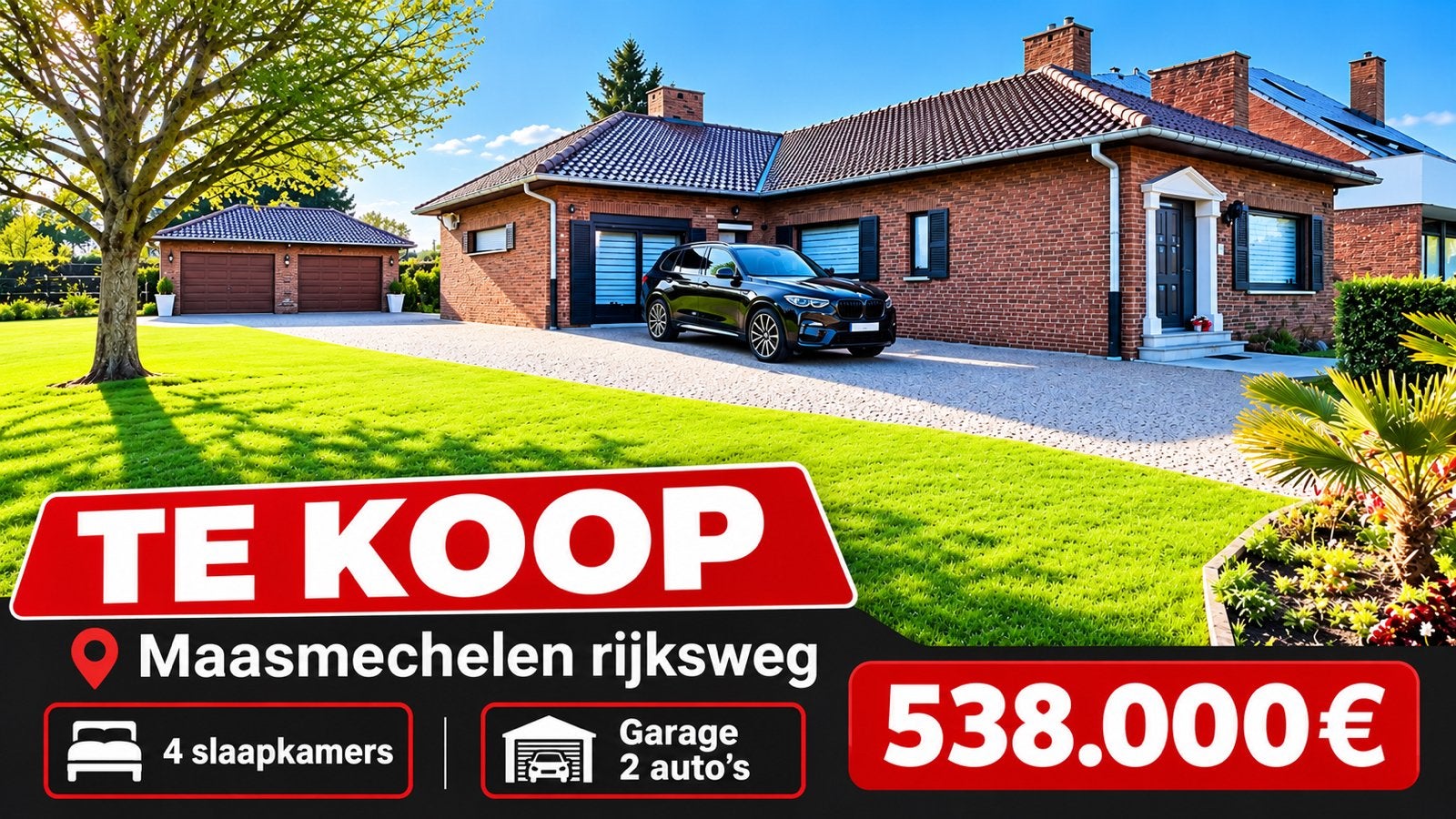 Maison 210 M2 avec 4 chambres, surface 23 Ares, Maasmechelen, 4 pièces, Ventes sans courtier, Maison individuelle