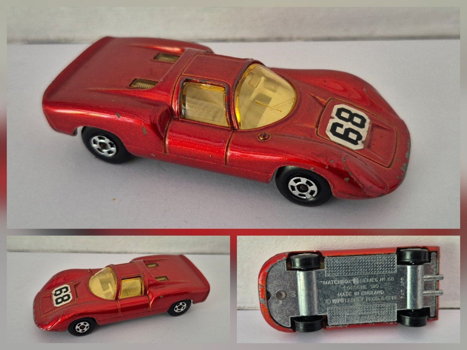 Matchbox SF 68-A 1970 Porsche 910, Ophalen of Verzenden, Gebruikt, Auto