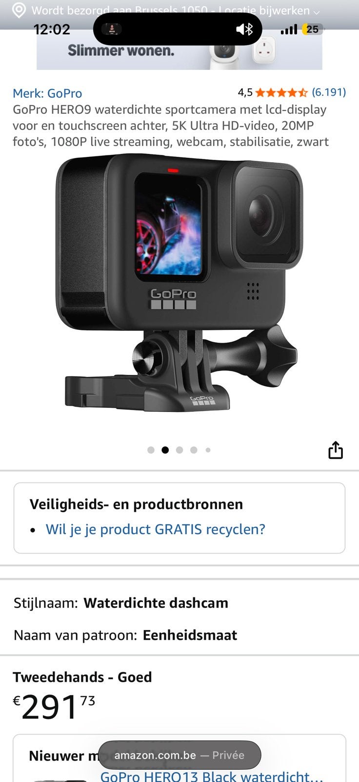 Gopro hero 9, TV, Hi-fi & Vidéo, Enlèvement, Comme neuf, GoPro