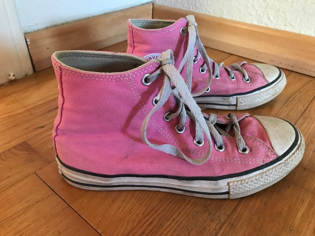 Roze Converse All Star gympen. Maat 34. Weinig gedragen, Gebruikt, Verzenden, Jongen of Meisje, Converse all star