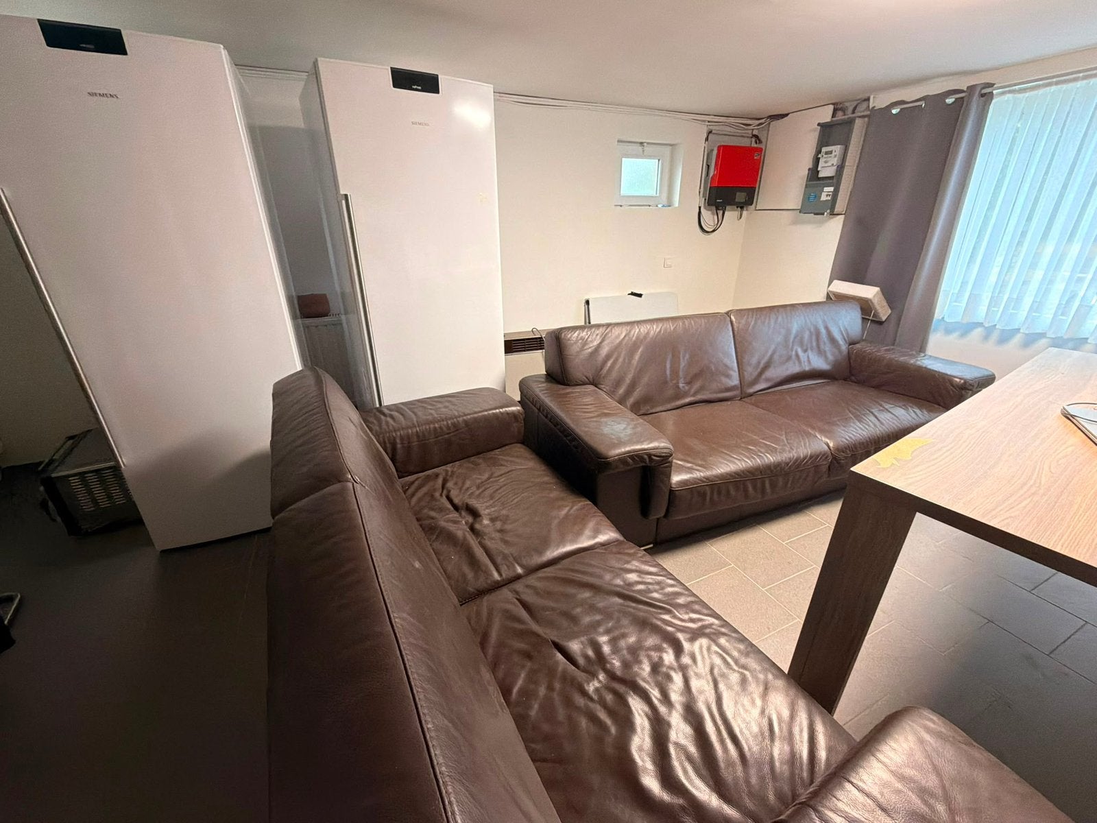 Lederen 3+2-zitbank – Echt leder – Mooie staat – Comfortabel, Immo, Provincie Limburg