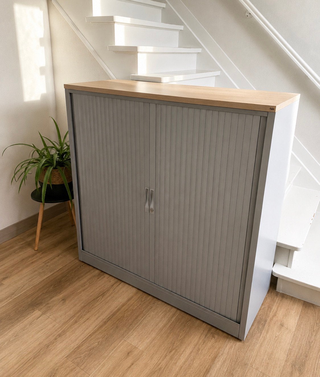 Dossierkast Rolluikkast Archiefkast halfhoog grijs, Huis en Inrichting, Kasten | Roldeurkasten en Archiefkasten, Ophalen, Gebruikt