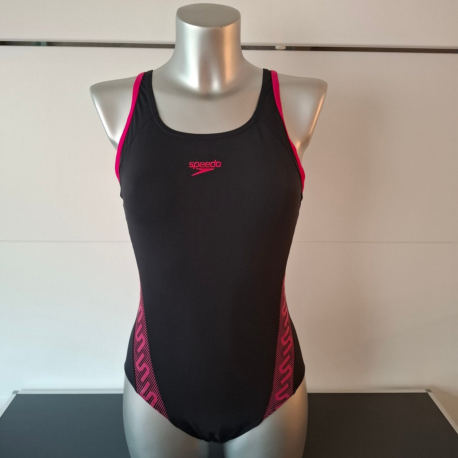 SPEEDO Endurance + damesbadpak zwart-fuchsia maat 42, Ophalen, SPEEDO, Zwart, Badpak