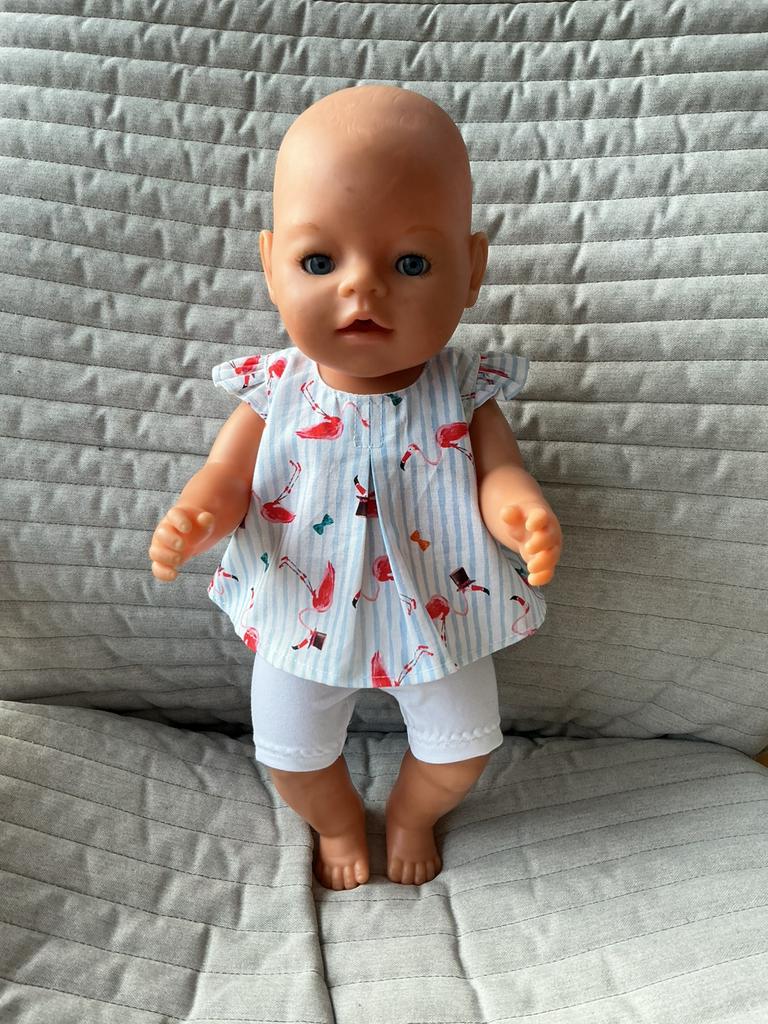 110. Babyborn: Nieuw gestreept bloesje + broekje, Ophalen of Verzenden, Nieuw, Babypop