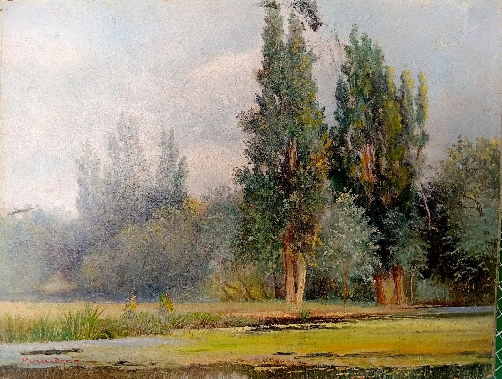 Les grands Arbres au Printemps. Tableau signé Morel Baker. I